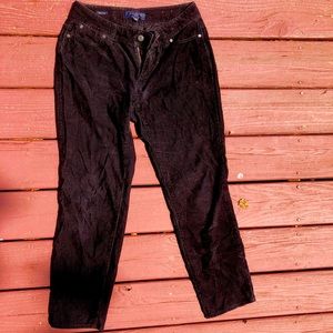 Talbots trendy low/mid-rise corduroy black jeans